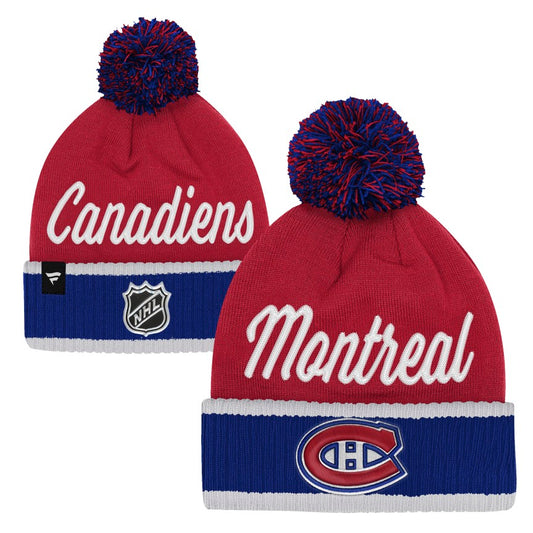 Youth Montreal Canadiens Fanatics Authentic Pro Cuffed Knit Hat - Red