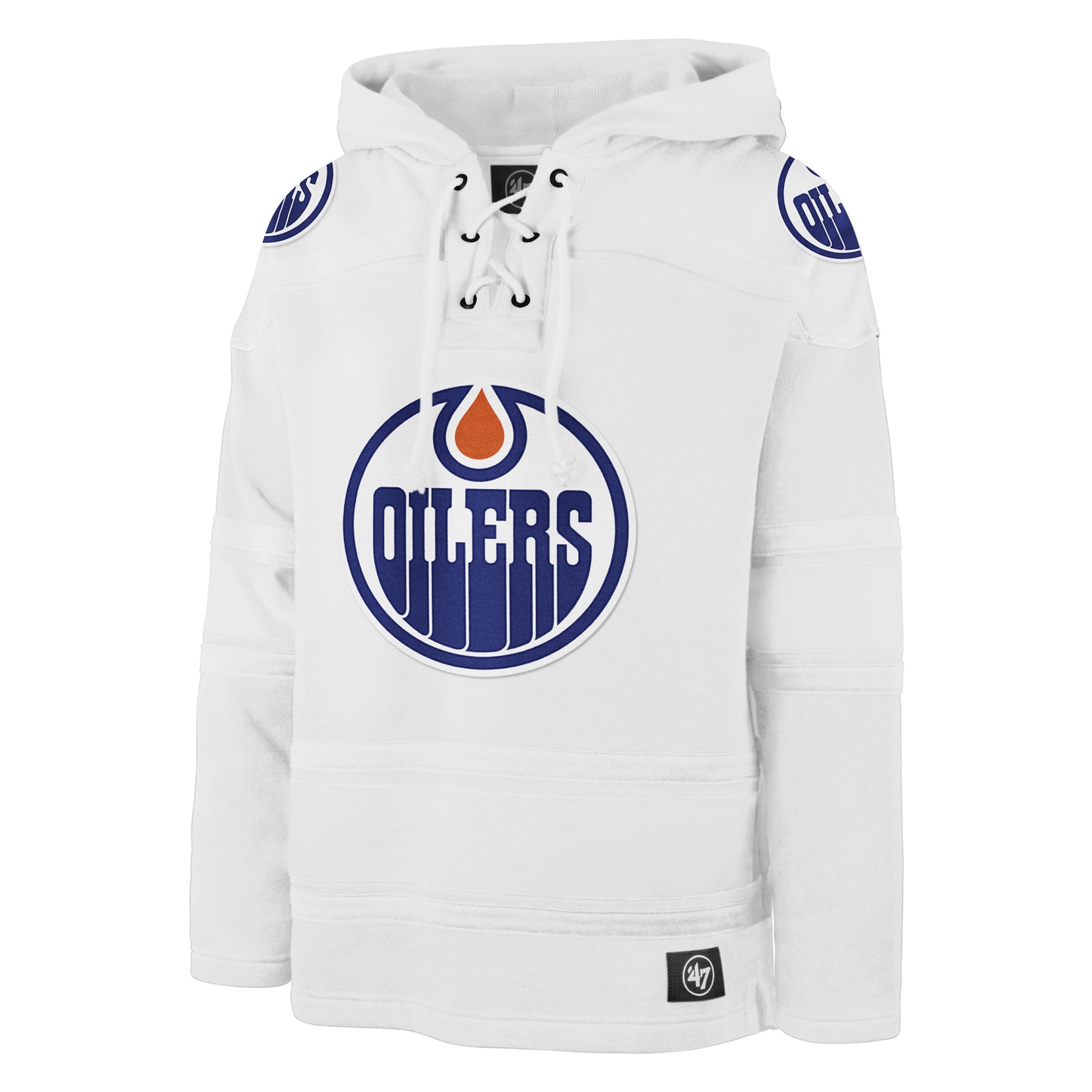 Edmonton Oilers NHL White Out '47 Brand Lacer Fleece Hoodie