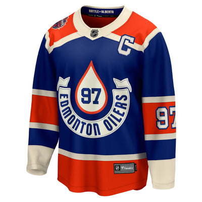Edmonton Oilers Connor McDavid #97 2023 NHL Heritage Classic - Fanatics Breakaway Jersey - Royal - Pro League Sports Collectibles Inc.