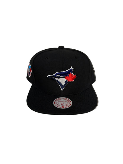 Toronto Blue Jays Top Shot Mitchell & Ness MLB Cooperstown Side patch Original Fit Snapback Hat - Black