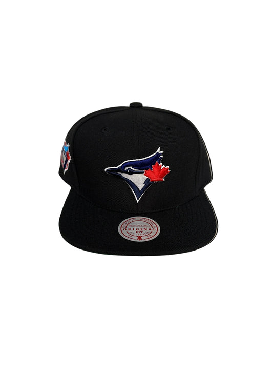 Toronto Blue Jays Top Shot Mitchell & Ness MLB Cooperstown Side patch Original Fit Snapback Hat - Black