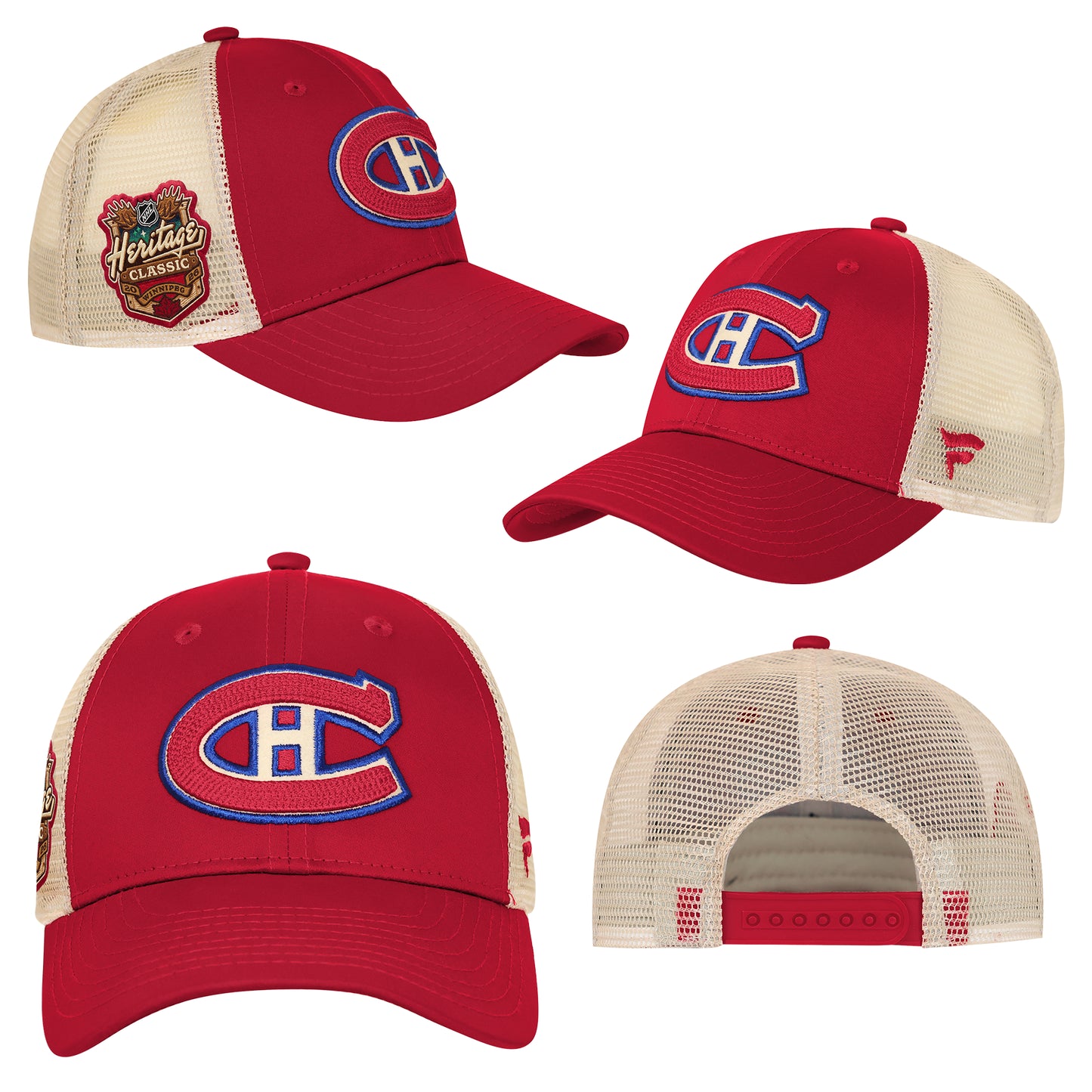 Youth Montreal Canadiens Fanatics A-Pro 2026 NHL Heritage Classic Trucker Adjustable Hat - Red