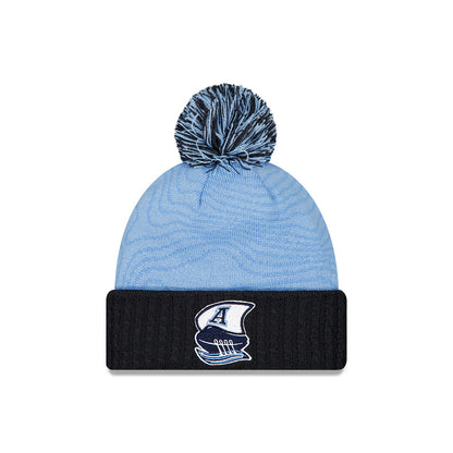 TORONTO ARGONAUTS CFL 2025 New Era Side Line Knit Pom Toque - Sky Navy