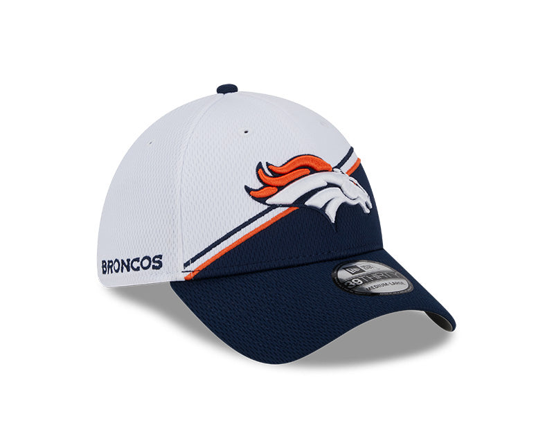 Denver Broncos New Era 2023 Sideline 39THIRTY Flex Hat - White/Navy - Pro League Sports Collectibles Inc.