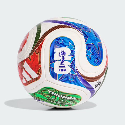 Adidas World Cup FIFA 2026 Trionda Soccer Competition Ball- White/Blue/Green/Red - Size 4