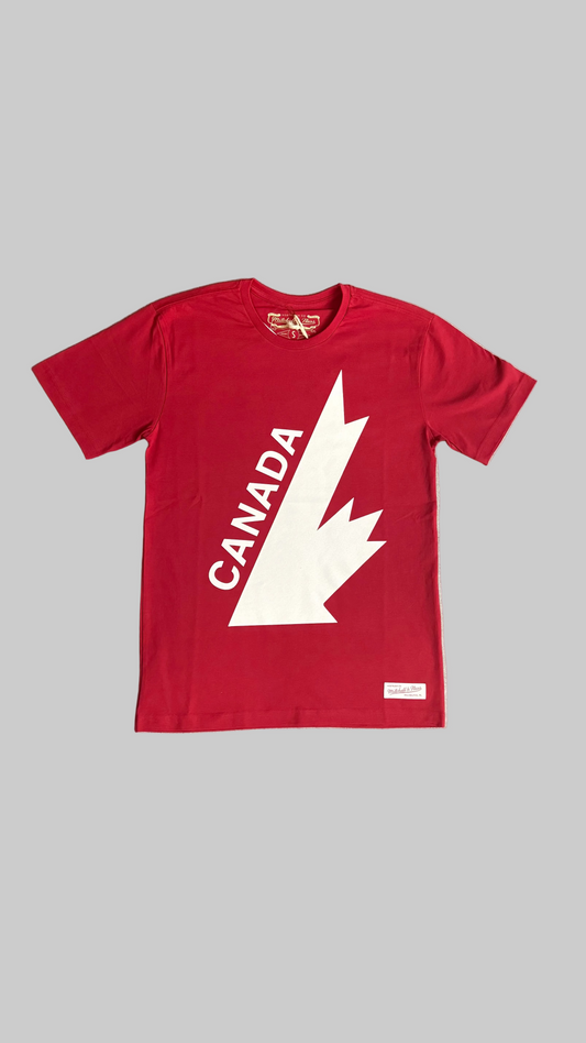 Team Canada Mitchell & Ness Half-Leaf Logo T-Shirt - Red