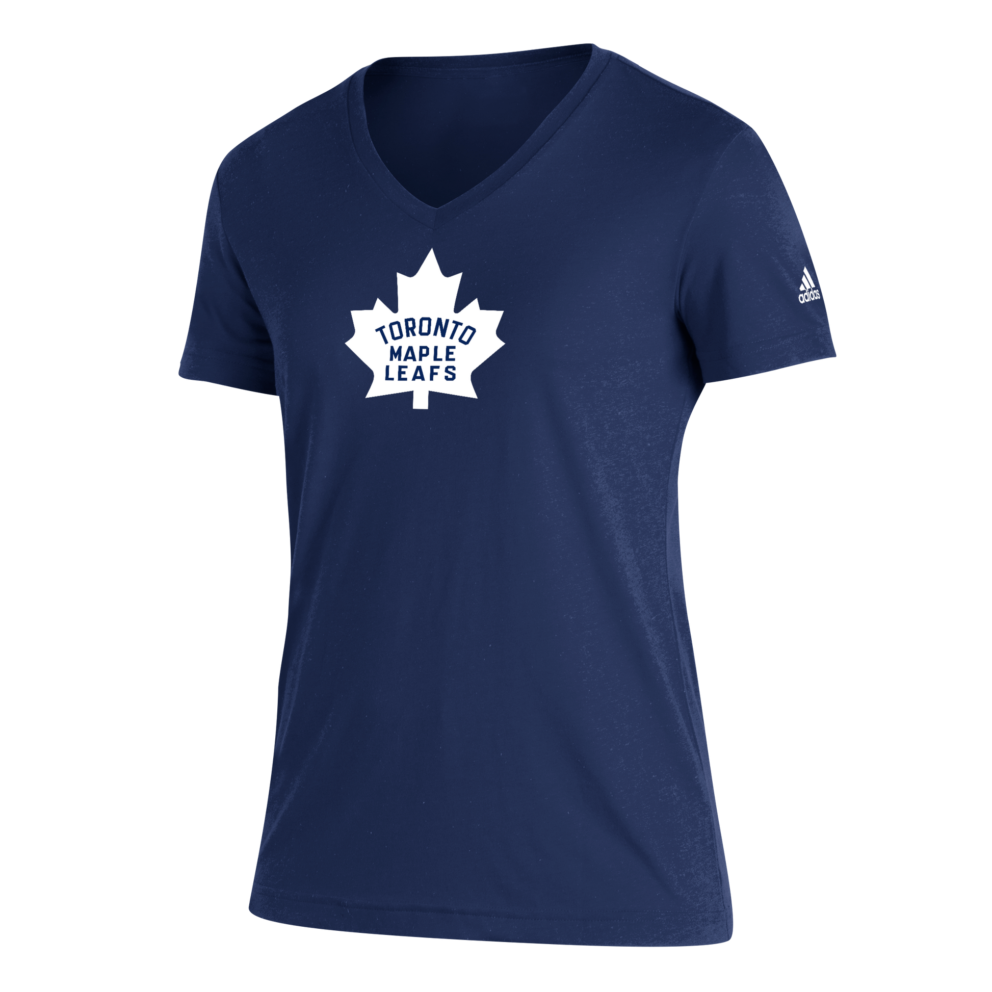 Women’s Toronto Maple Leafs Adidas Navy V-Neck T-Shirt - Pro League Sports Collectibles Inc.