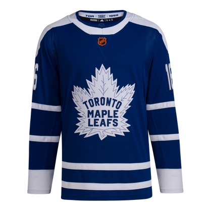 Toronto Maple Leafs Mitch Marner #16 Adidas Authentic Blue Retro Reverse 2.0 Wordmark Jersey - Pro League Sports Collectibles Inc.