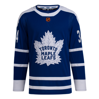 Toronto Maple Leafs Auston Matthews #34 Adidas Authentic Blue Retro Reverse 2.0 Wordmark Jersey - Pro League Sports Collectibles Inc.