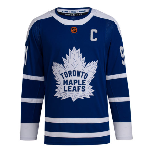 Toronto Maple Leafs John Tavares #91 Adidas Authentic Blue Retro Reverse 2.0 Wordmark Jersey - Pro League Sports Collectibles Inc.