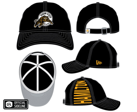 Hamilton Tigercats CFL New Era 2026 Retro Turf Traditions 9Twenty Adjustable Hat - Black