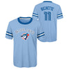 Youth 2024 Toronto Blue Jays Bo Bichette #11 Dri-Fit Powder Blue Horizon Name & Number Shirt