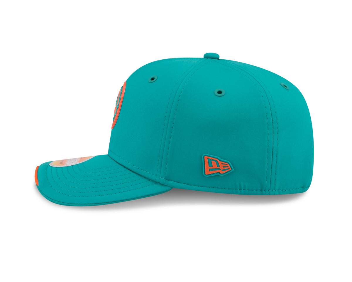 Miami Dolphins Historic New Era 9SEVENTY 2026 Sideline Adjustable Hat - Teal