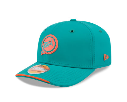 Miami Dolphins Historic New Era 9SEVENTY 2026 Sideline Adjustable Hat - Teal
