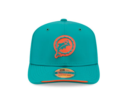 Miami Dolphins Historic New Era 9SEVENTY 2026 Sideline Adjustable Hat - Teal