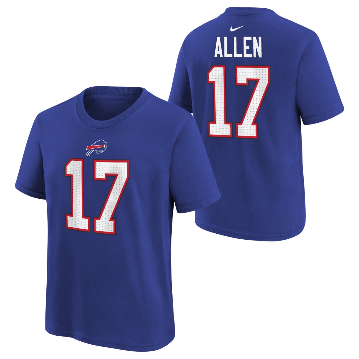 Youth Buffalo Bills #17 Josh Allen Name & Number T-Shirt - Blue