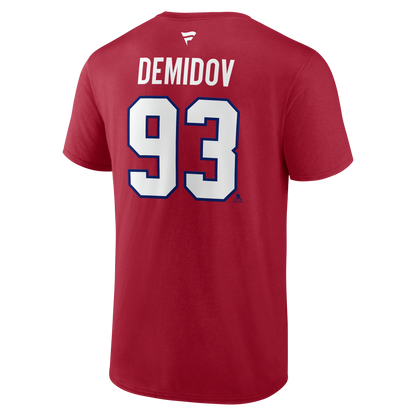 Montreal Canadiens Ivan Demidov #93 Fanatics Name and Number T-Shirt - Red