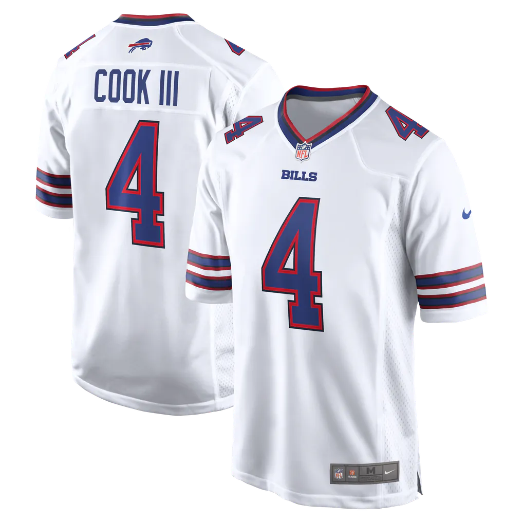 James Cook III #4 Buffalo Bills Nike Game Finished Player Jersey - White