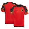 Youth Belgium National Team World Cup Adidas 2022 Red Home Replica Stadium Jersey - Pro League Sports Collectibles Inc.