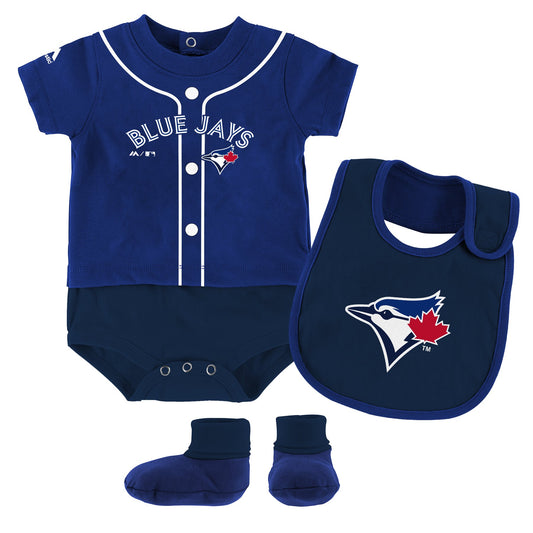 Infant Toronto Blue Jays 3 Piece Player Romper Set