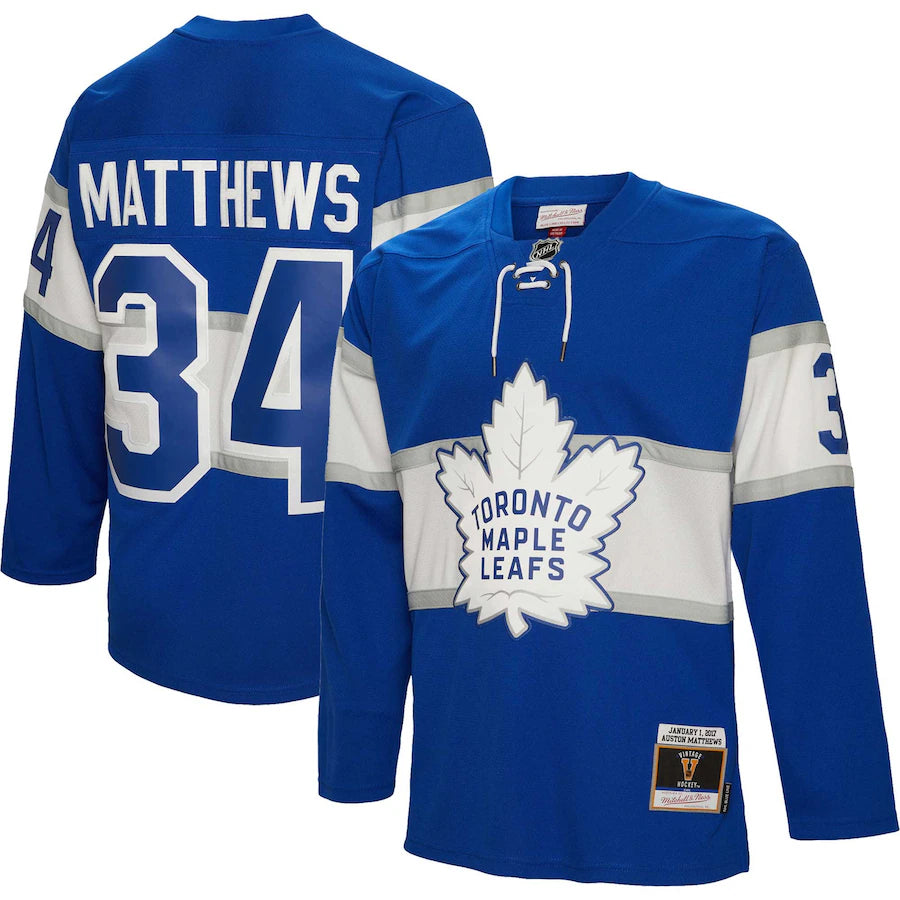 Auston Matthews Toronto Maple Leafs Mitchell & Ness 2017 Blue Line Player Jersey - Blue - Pro League Sports Collectibles Inc.