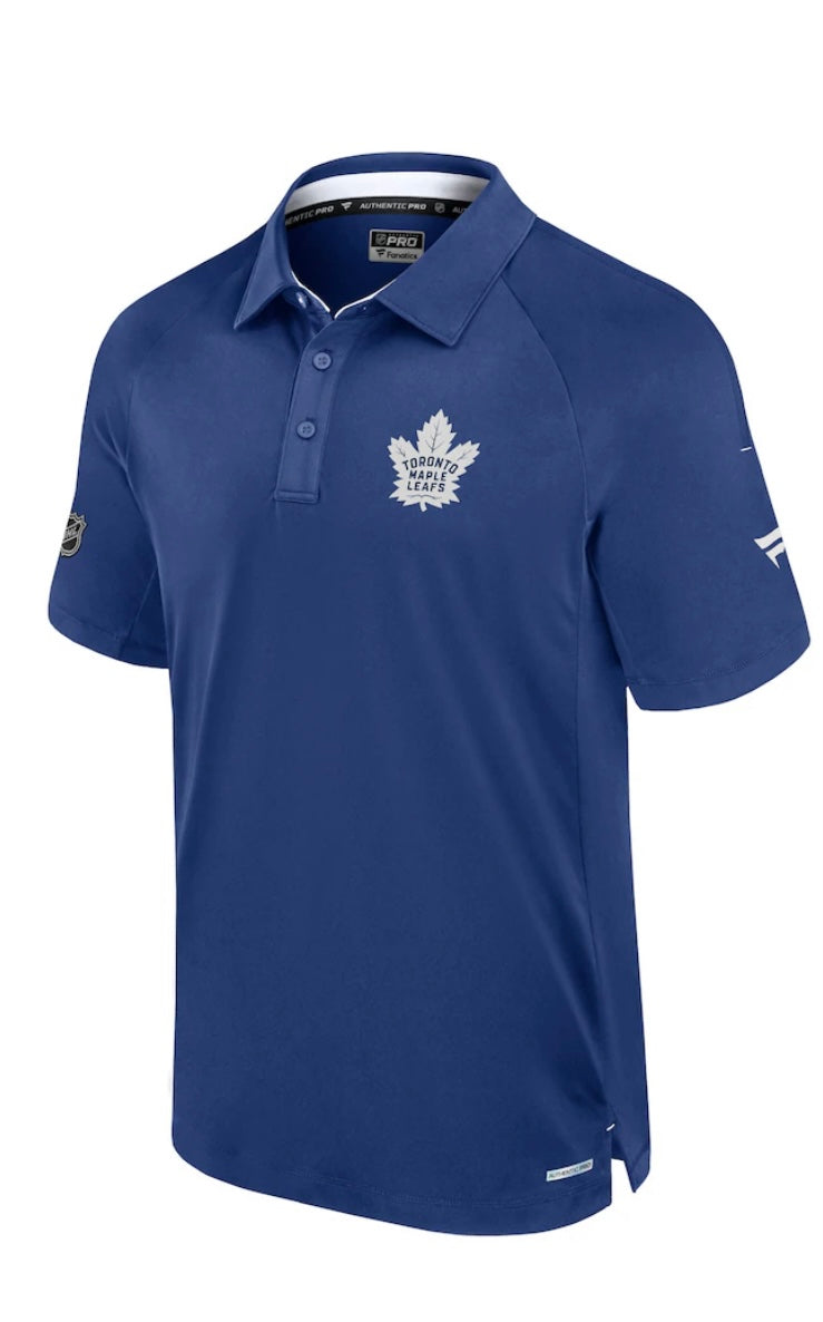 Toronto Maple Leafs Fanatics Blue Authentic Pro Rink Polo