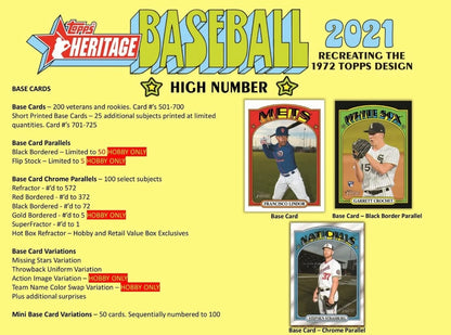 2021 Topps Heritage High Number - Hobby Box - Pro League Sports Collectibles Inc.