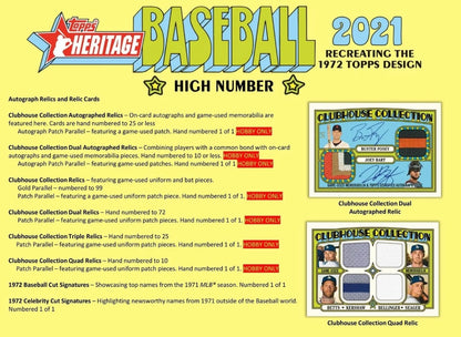 2021 Topps Heritage High Number - Hobby Box - Pro League Sports Collectibles Inc.