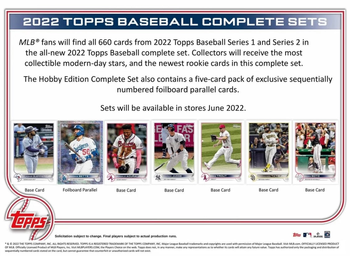 2022 Topps MLB Baseball Complete Hobby Factory Set Sealed RED