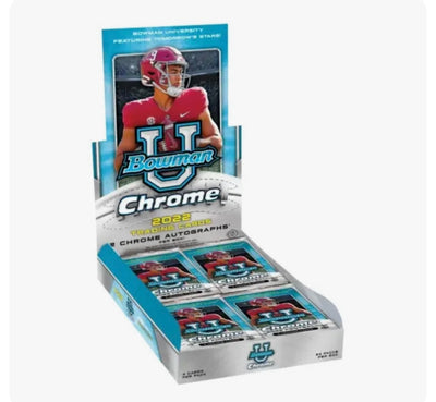 2022 Bowman Chrome University Football Factory Sealed 24 Pack Hobby Box