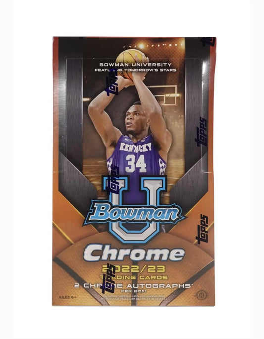 2022-23 Bowman Chrome University Basketball Factory Sealed 24 Pack Hobby Box