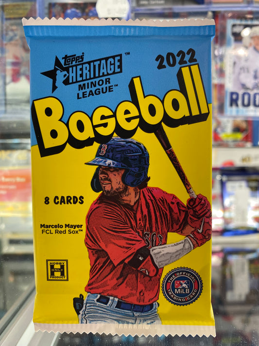 2022 Topps Baseball Heritage Minor League - 1 sealed 8 card pack from Hobby Box