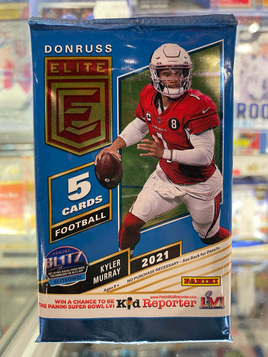 Panini 2021 Donruss Elite Football Pack - 1 Pack / 5 Cards Per Pack