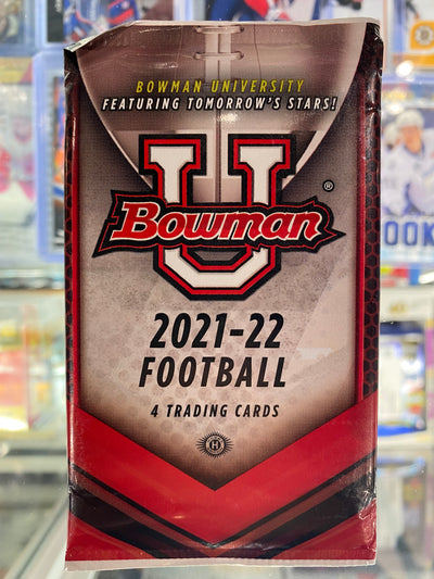 2021-22 Bowman University Football Hobby Pack - 4 Cards