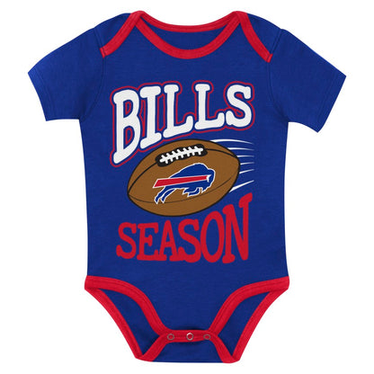 Infant Buffalo Bills AFC Grey/Red/Blue 3-Piece Creeper Set