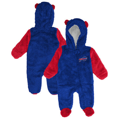 Infant Buffalo Bills Game Nap Teddy Fleece Bunting Full-Zip - Sleeper