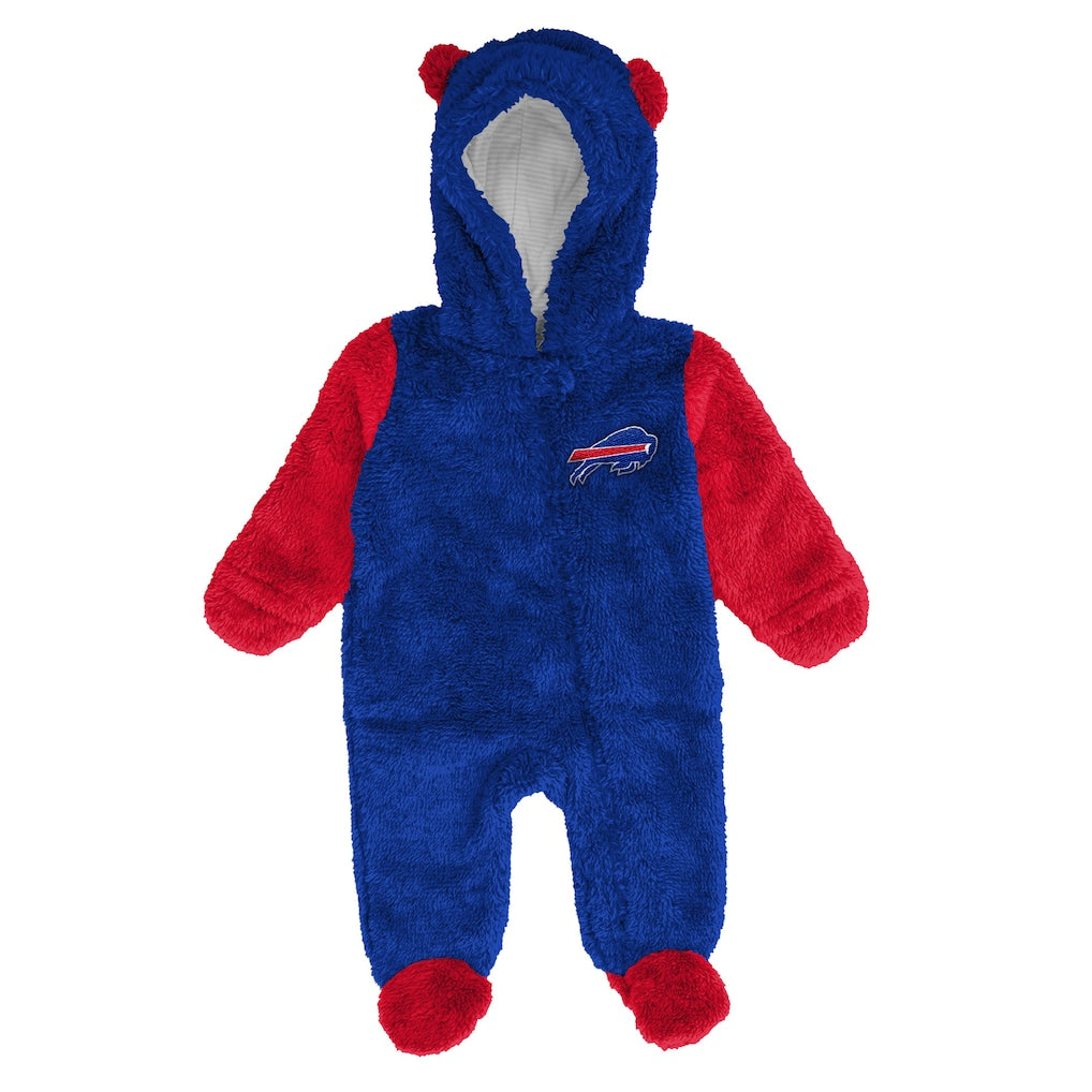 Infant Buffalo Bills Game Nap Teddy Fleece Bunting Full-Zip - Sleeper