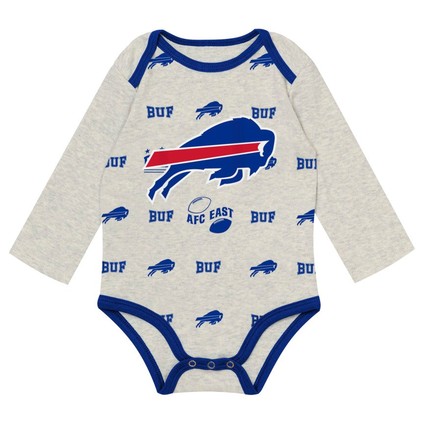 Infant Buffalo Bills AFC 3-Piece Huddle Set (Creeper, Pants, Beanie)