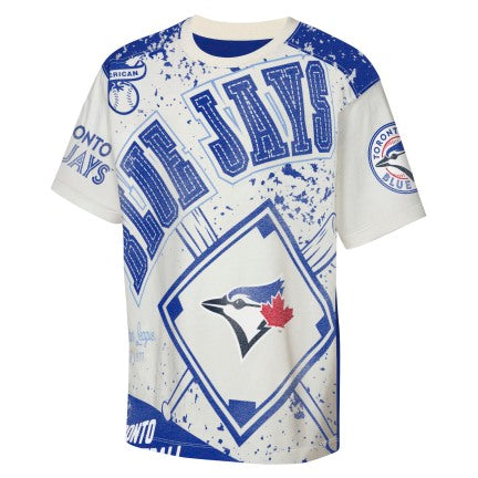 Youth Toronto Blue Jays Bold Print T-shirt - Cream