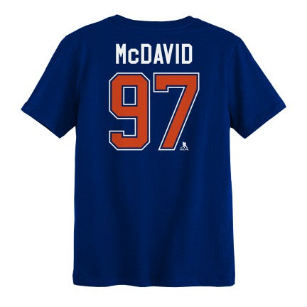 Kids NHL Edmonton Oilers Connor McDavid #97 Name & Number T-Shirt 'C'