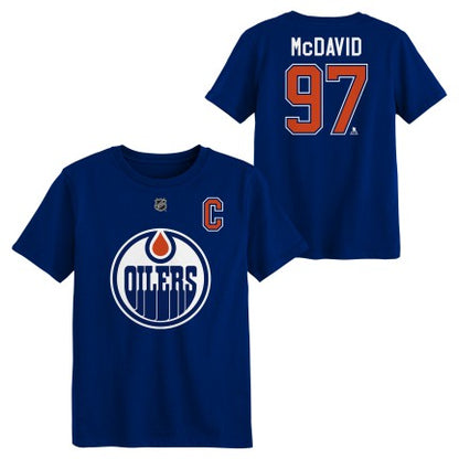 Kids NHL Edmonton Oilers Connor McDavid #97 Name & Number T-Shirt 'C'