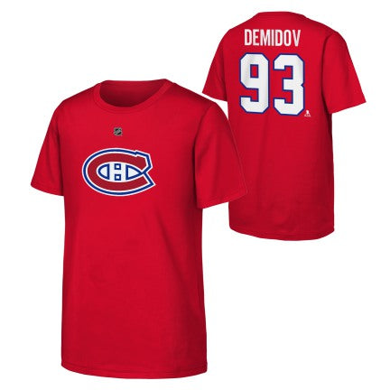 Youth Montreal Canadiens Ivan Demidov #93 Name & Number T-Shirt