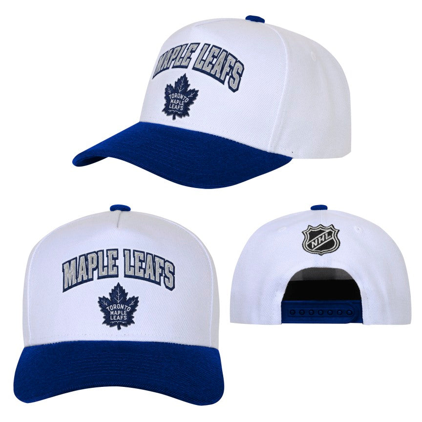 Youth Toronto Maple Leafs Outerstuff Puff Wordmark Snapback Hat - White