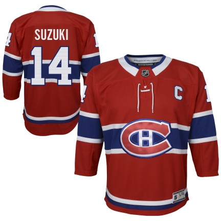 Youth Montreal Canadiens David Suzuki #14 Captain "C" Premier Jersey Home - Red