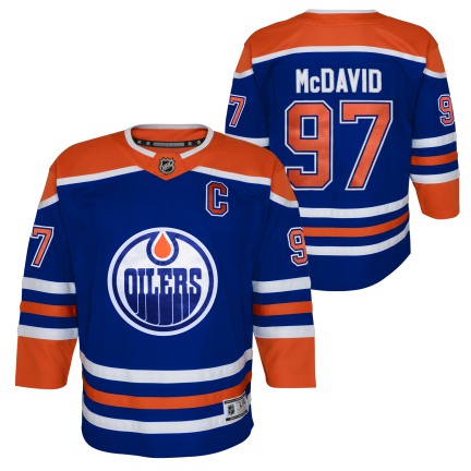 Youth NHL Edmonton Oilers Connor McDavid #97 Outerstuff Home Replica Jersey 'C'
