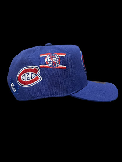 Montreal Canadiens Mitchell & Ness Historic Pro Pinch Structured Fit Snapback Hat - Blue