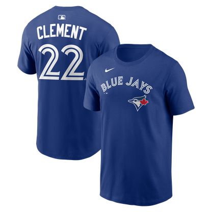 Toronto Blue Jays Ernie Clement #22 Nike Royal Blue Name & Number T-Shirt