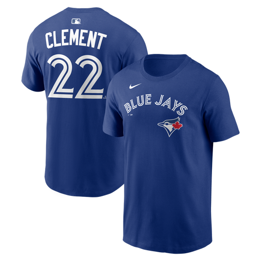 Toronto Blue Jays Ernie Clement #22 Nike Royal Blue Name & Number T-Shirt