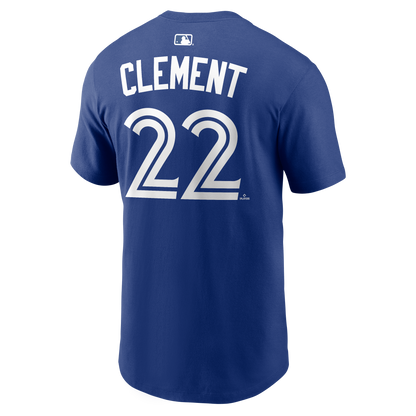 Toronto Blue Jays Ernie Clement #22 Nike Royal Blue Name & Number T-Shirt
