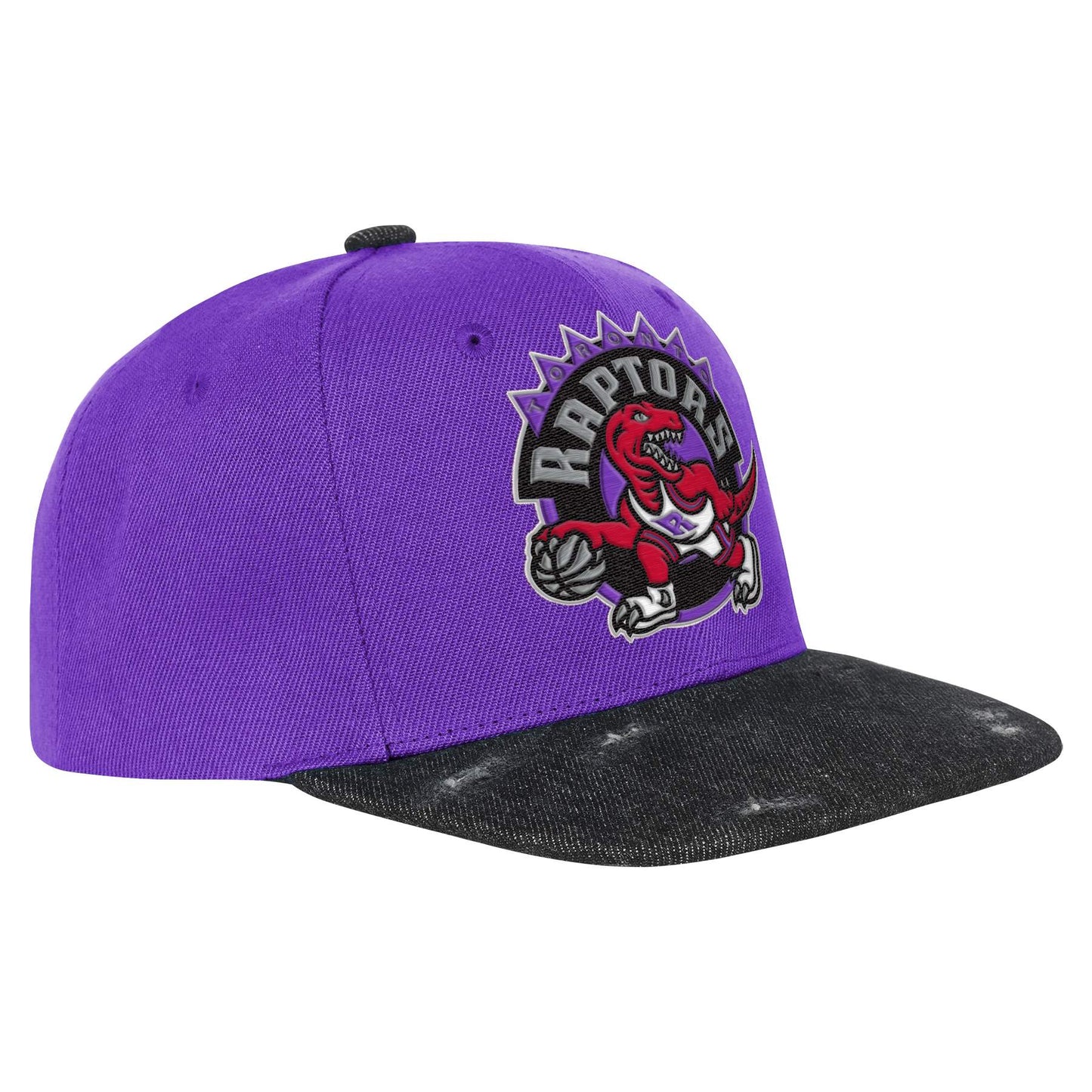 Youth Toronto Raptors Mitchell & Ness PatchWork Hard Wood Classic Snapback Hat